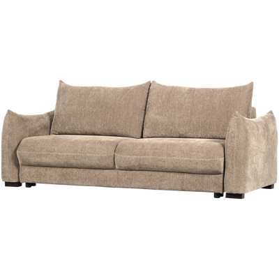 WOOOD JONNE 3-sits Bäddsoffa Chenille Natur