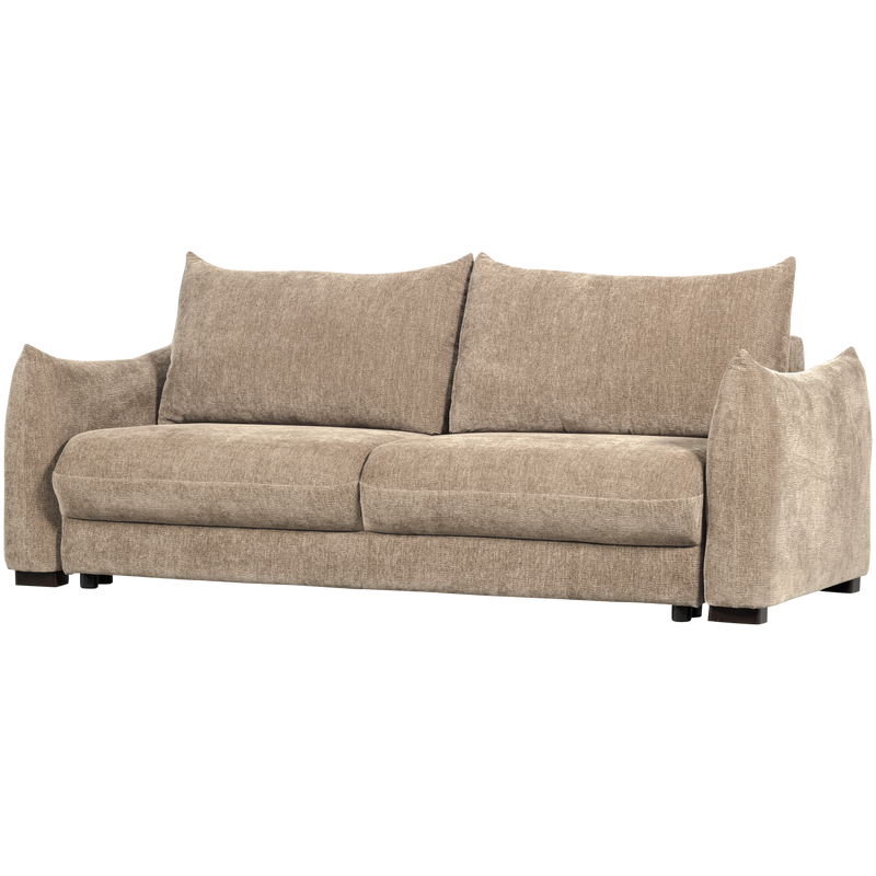WOOOD JONNE 3-sits Bäddsoffa Chenille Natur