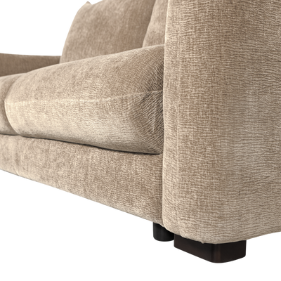 WOOOD JONNE 3-sits Bäddsoffa Chenille Natur