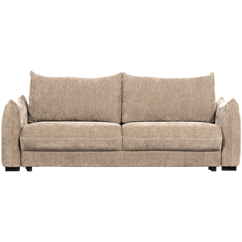 WOOOD JONNE 3-sits Bäddsoffa Chenille Natur