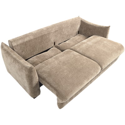 WOOOD JONNE 3-sits Bäddsoffa Chenille Natur