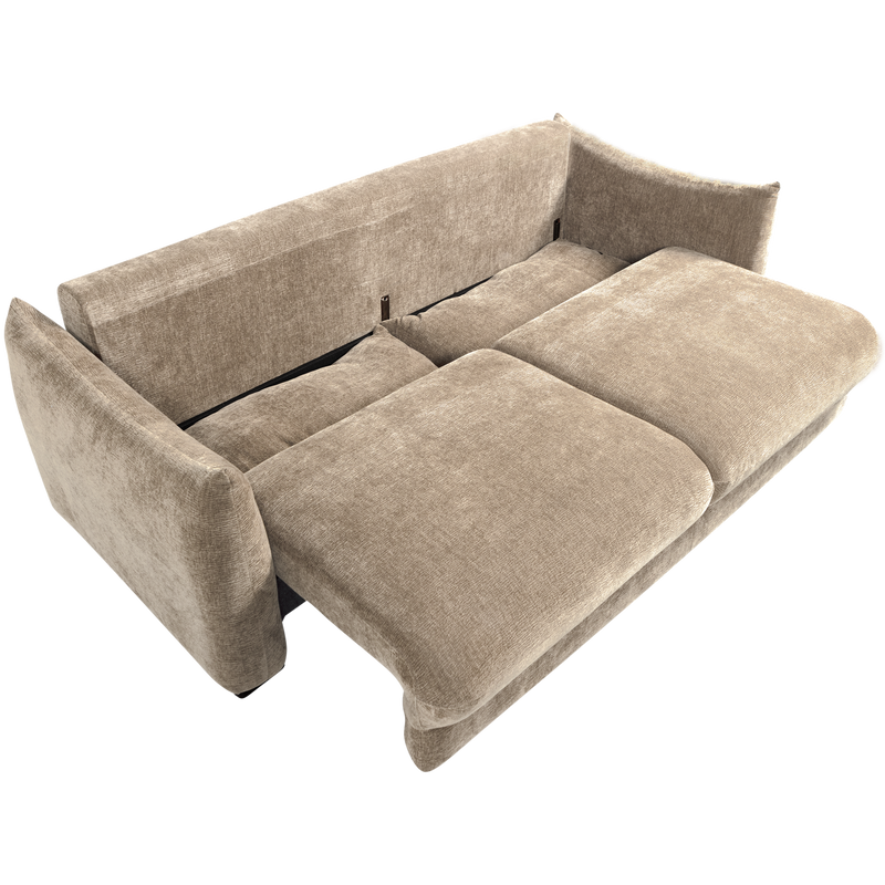 WOOOD JONNE 3-sits Bäddsoffa Chenille Natur