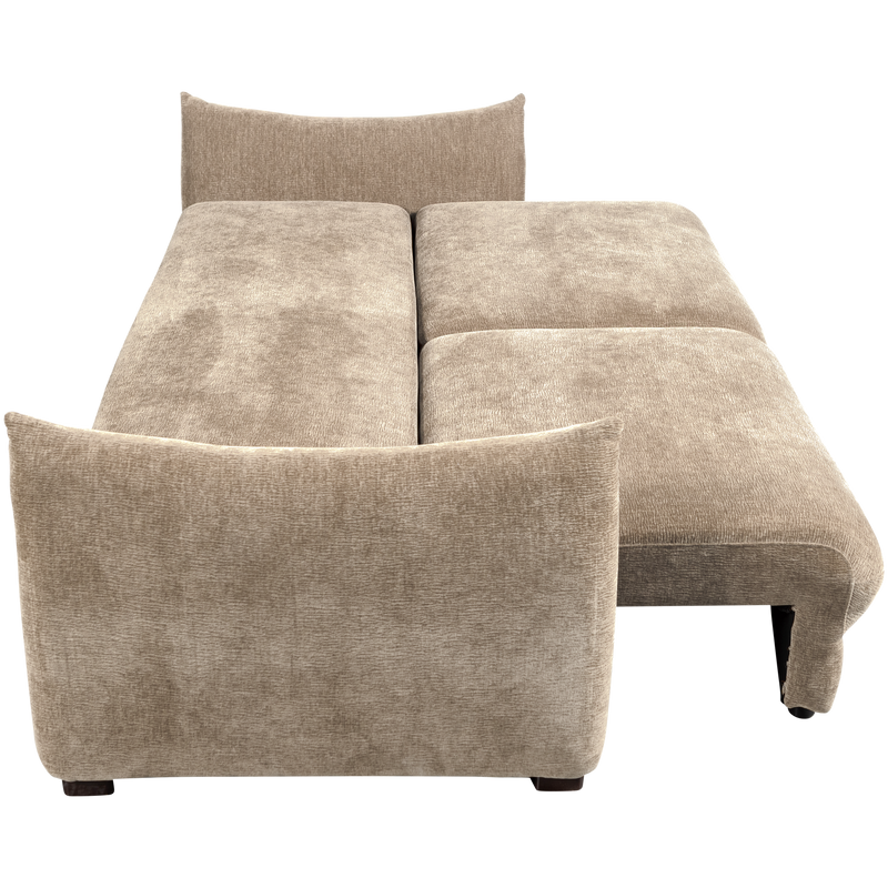 WOOOD JONNE 3-sits Bäddsoffa Chenille Natur