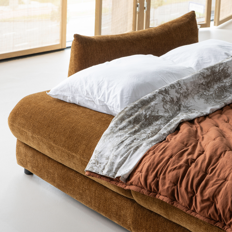 WOOOD JONNE 3-sits Bäddsoffa Chenille Brun