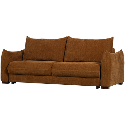 WOOOD JONNE 3-sits Bäddsoffa Chenille Brun