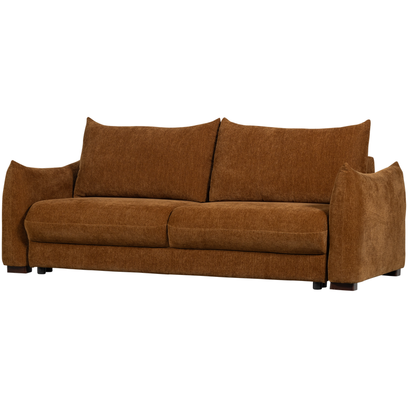 WOOOD JONNE 3-sits Bäddsoffa Chenille Brun