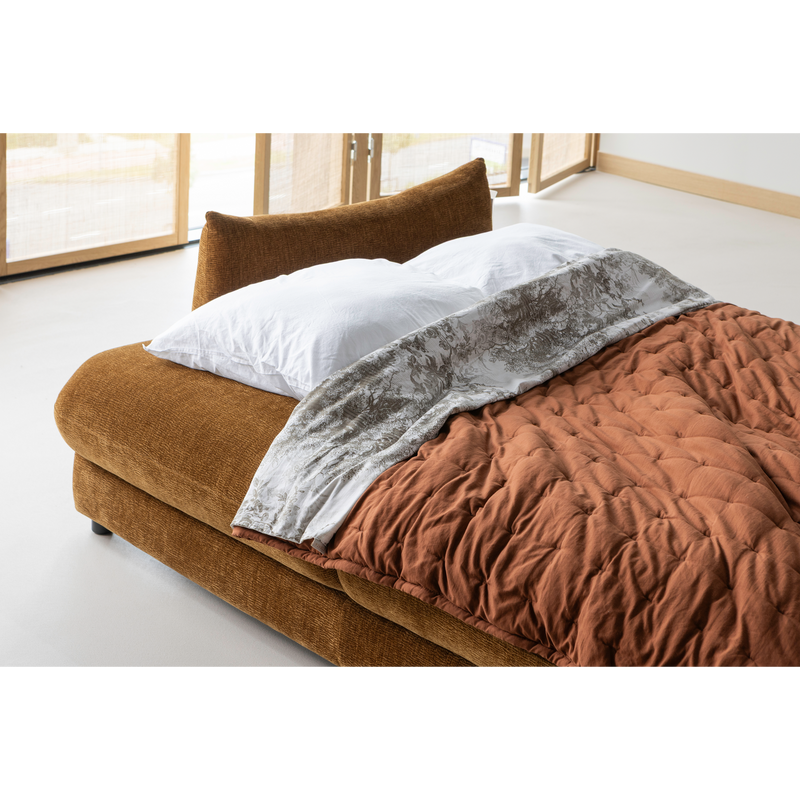 WOOOD JONNE 3-sits Bäddsoffa Chenille Brun