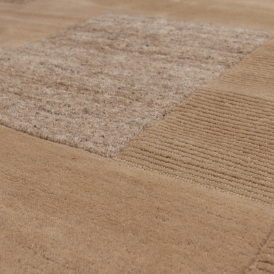 WOOOD Noven Handvävd Matta i Ull och Bomull Sand 170x240 cm