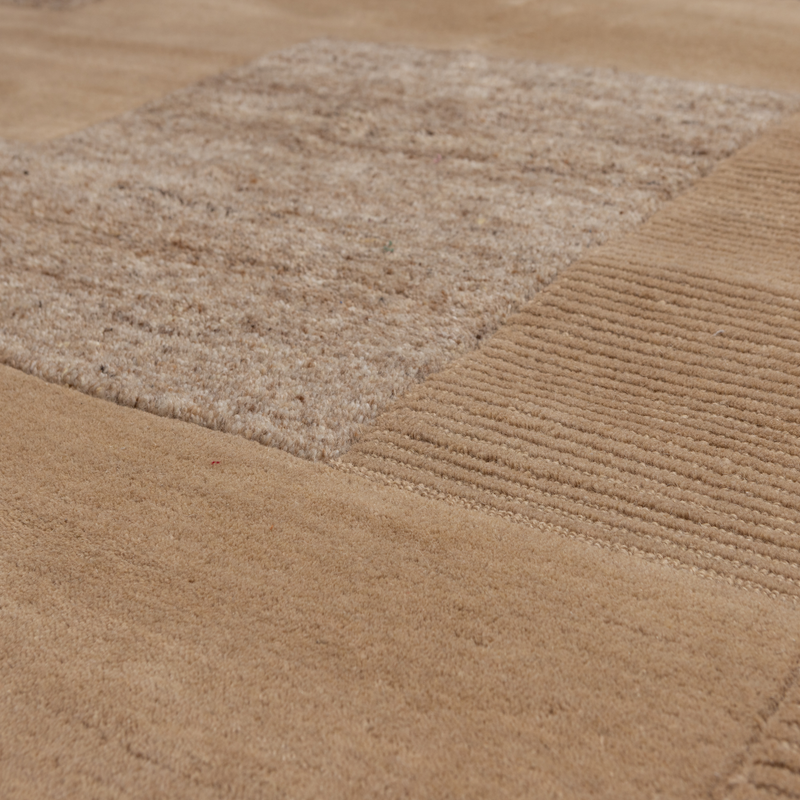 WOOOD Noven Handvävd Matta i Ull och Bomull Sand 170x240 cm