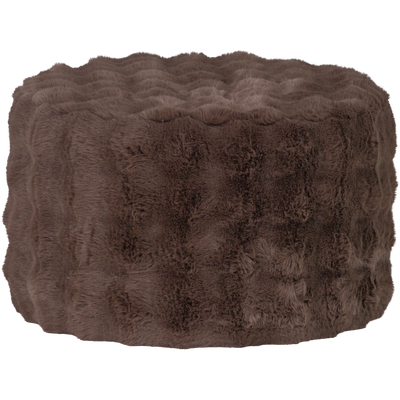 WOOOD OLVEN Puff Låg Fluffig Tyg Brun