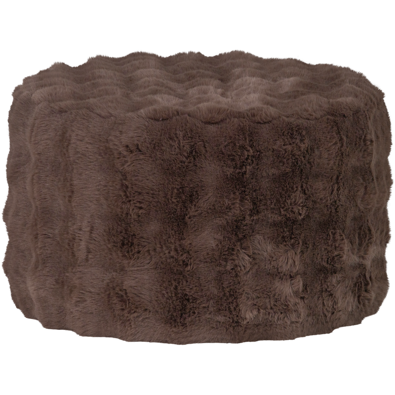 WOOOD OLVEN Puff Låg Fluffig Tyg Brun