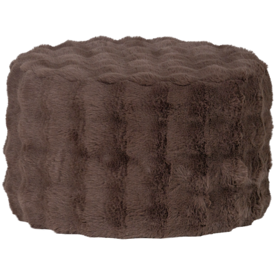 WOOOD OLVEN Puff Låg Fluffig Tyg Brun