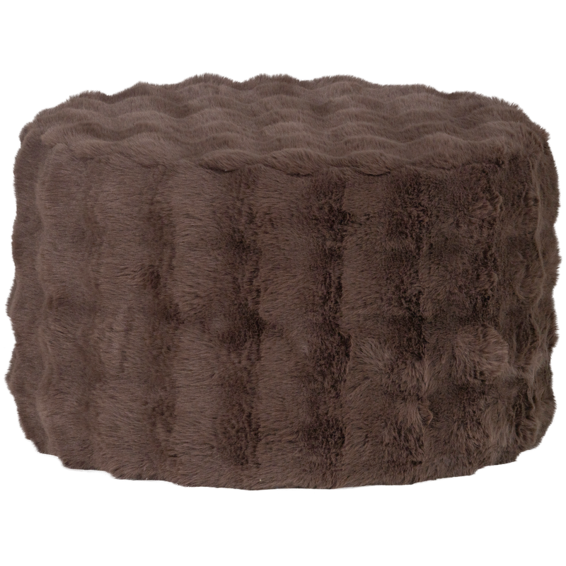WOOOD OLVEN Puff Låg Fluffig Tyg Brun