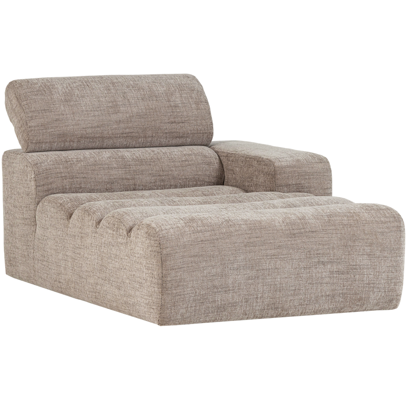 WOOOD NOVI Schäslongsoffa Höger Naturmelange