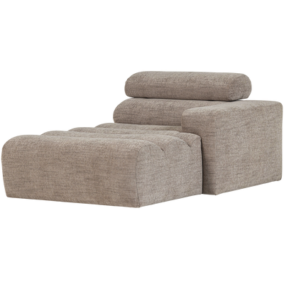 WOOOD NOVI Schäslongsoffa Höger Naturmelange