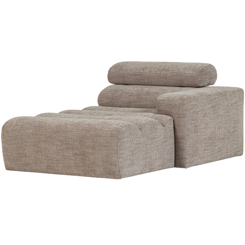 WOOOD NOVI Schäslongsoffa Höger Naturmelange