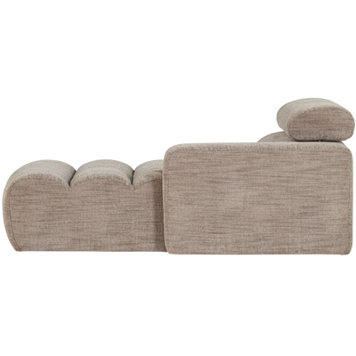 WOOOD NOVI Schäslongsoffa Höger Naturmelange