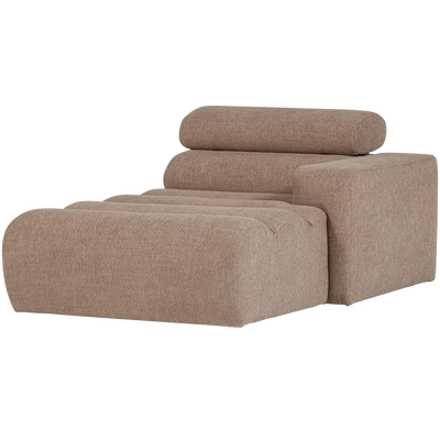 WOOOD NOVI Schäslongsoffa Höger Bouclé Mullvad