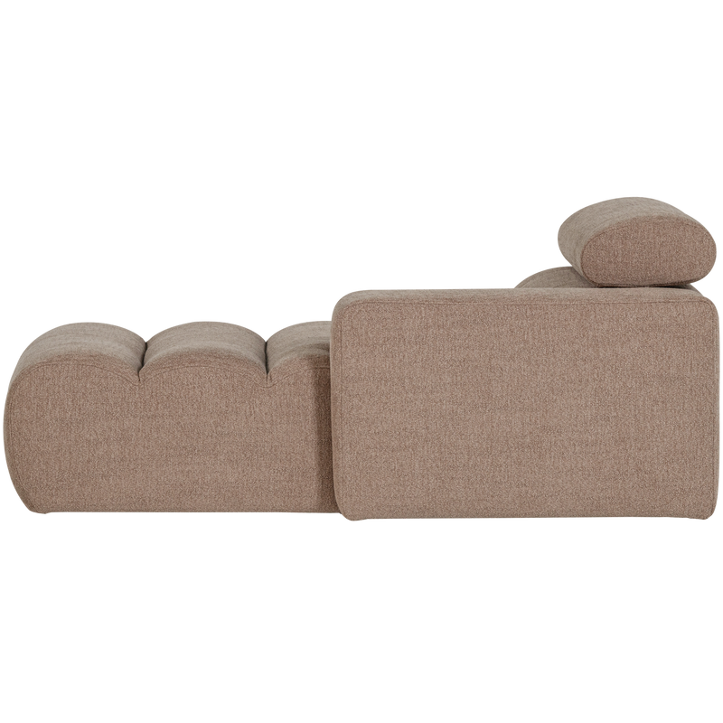 WOOOD NOVI Schäslongsoffa Höger Bouclé Mullvad
