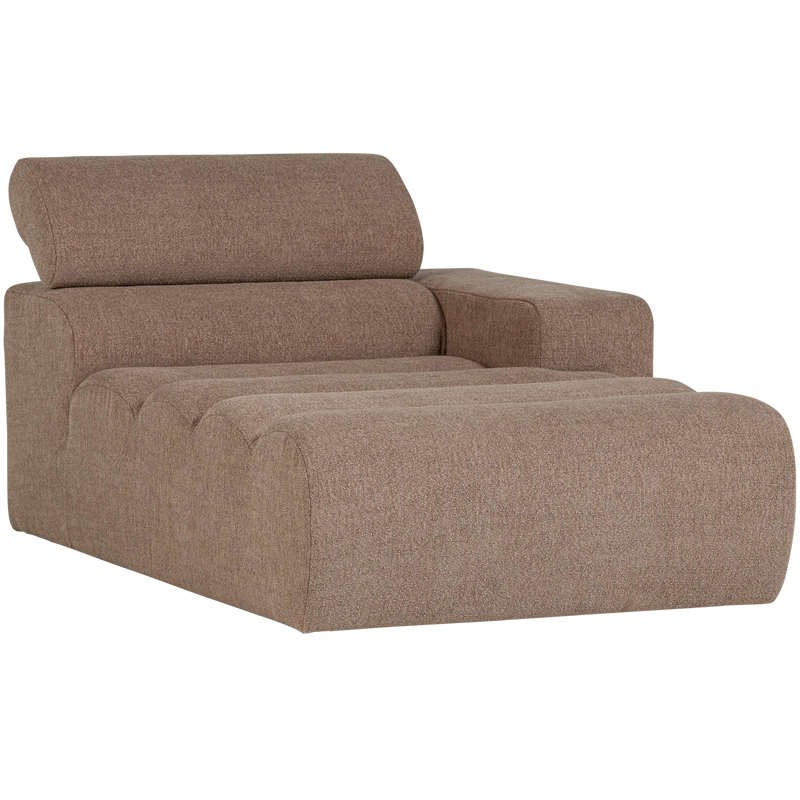 WOOOD NOVI Schäslongsoffa Höger Bouclé Mullvad