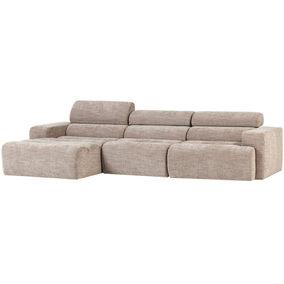 WOOOD NOVI Schäslongsoffa Vänster Naturmelange