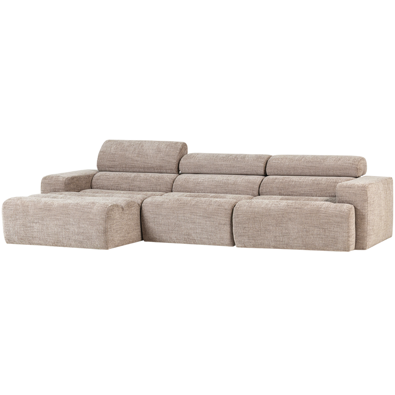 WOOOD NOVI Schäslongsoffa Vänster Naturmelange