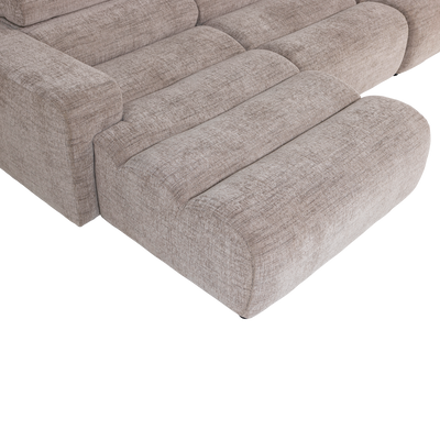 WOOOD NOVI Schäslongsoffa Vänster Naturmelange