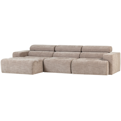 WOOOD NOVI Schäslongsoffa Vänster Naturmelange