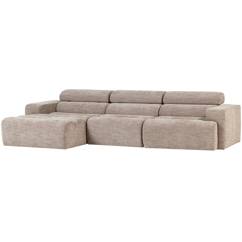 WOOOD NOVI Schäslongsoffa Vänster Naturmelange