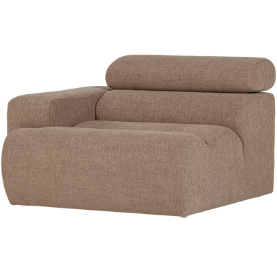 WOOOD NOVI Soffmodul 1-sits Arm Vänster Bouclé Mullvad