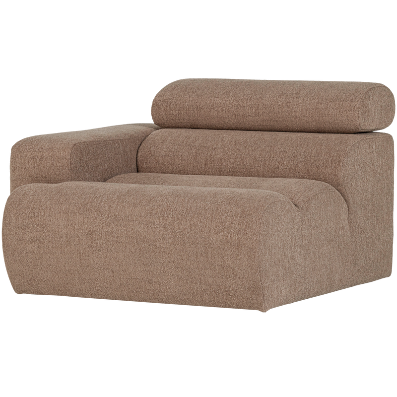 WOOOD NOVI Soffmodul 1-sits Arm Vänster Bouclé Mullvad