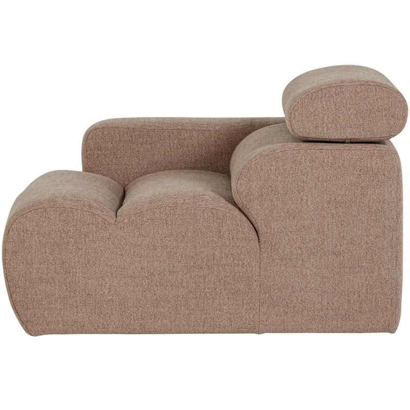WOOOD NOVI Soffmodul 1-sits Arm Vänster Bouclé Mullvad