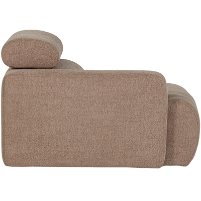 WOOOD NOVI Soffmodul 1-sits Arm Vänster Bouclé Mullvad
