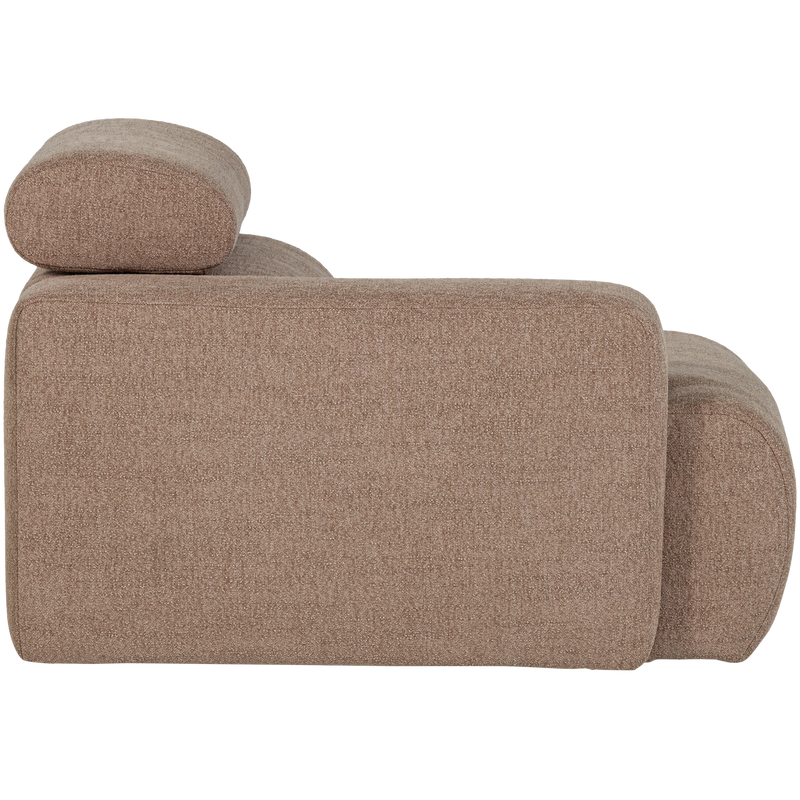 WOOOD NOVI Soffmodul 1-sits Arm Vänster Bouclé Mullvad
