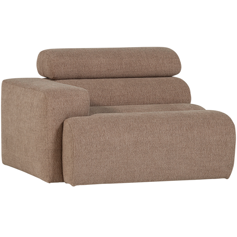 WOOOD NOVI Soffmodul 1-sits Arm Vänster Bouclé Mullvad