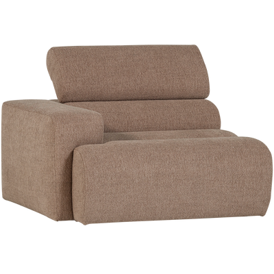 WOOOD NOVI Soffmodul 1-sits Arm Vänster Bouclé Mullvad