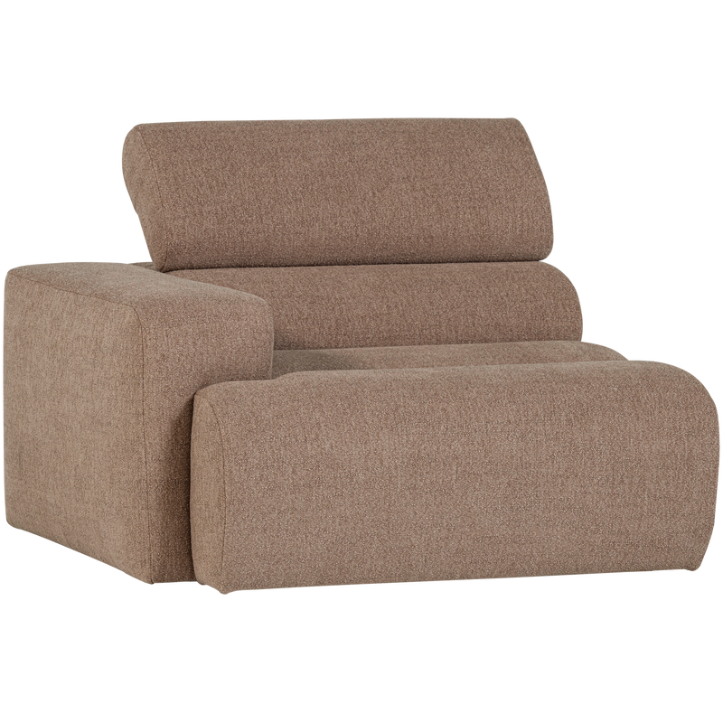 WOOOD NOVI Soffmodul 1-sits Arm Vänster Bouclé Mullvad