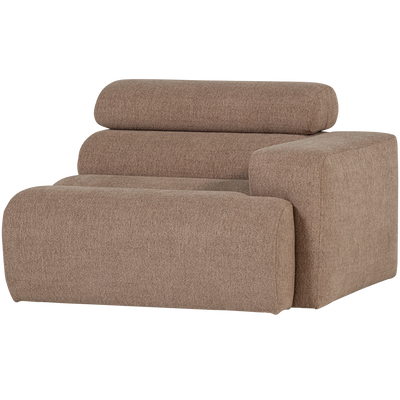 WOOOD NOVI Soffmodul 1-sits Arm Höger Bouclé Mullvad
