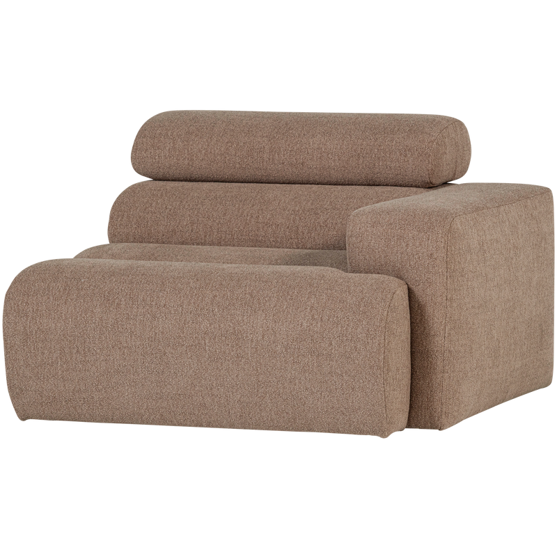 WOOOD NOVI Soffmodul 1-sits Arm Höger Bouclé Mullvad