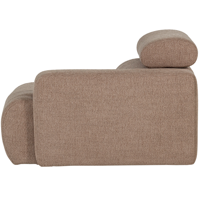 WOOOD NOVI Soffmodul 1-sits Arm Höger Bouclé Mullvad