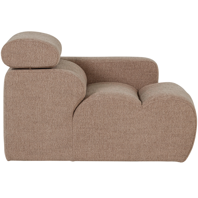WOOOD NOVI Soffmodul 1-sits Arm Höger Bouclé Mullvad