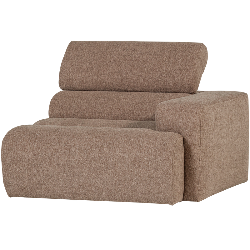 WOOOD NOVI Soffmodul 1-sits Arm Höger Bouclé Mullvad