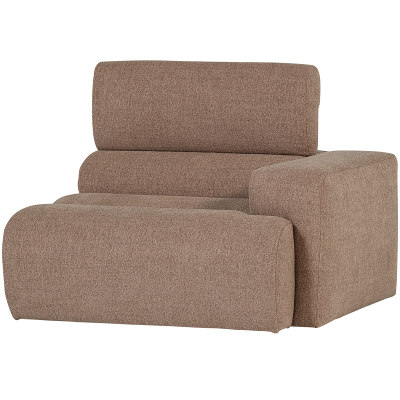 WOOOD NOVI Soffmodul 1-sits Arm Höger Bouclé Mullvad