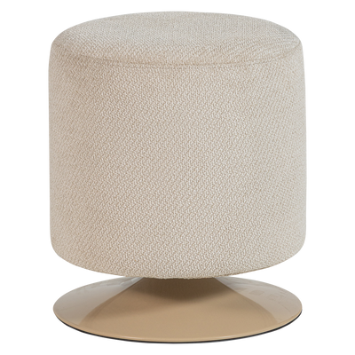 WOOOD ISLEN Puff med Vridbar Bas Bouclé Beige