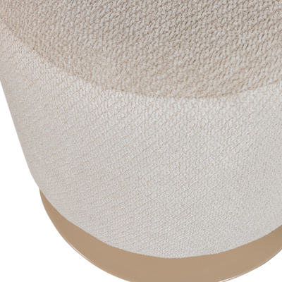 WOOOD ISLEN Puff med Vridbar Bas Bouclé Beige