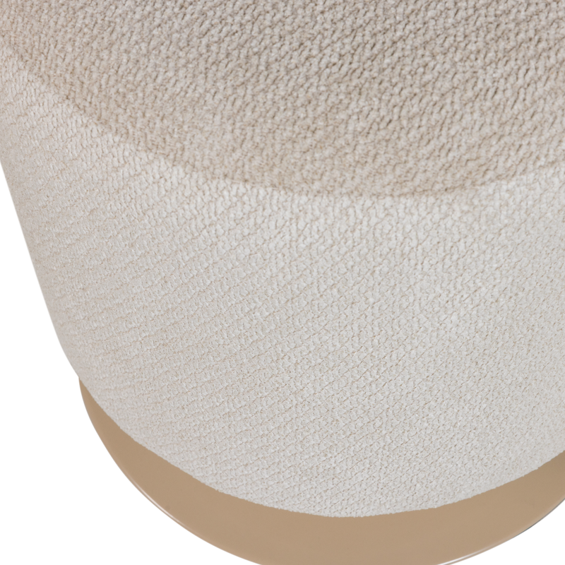 WOOOD ISLEN Puff med Vridbar Bas Bouclé Beige