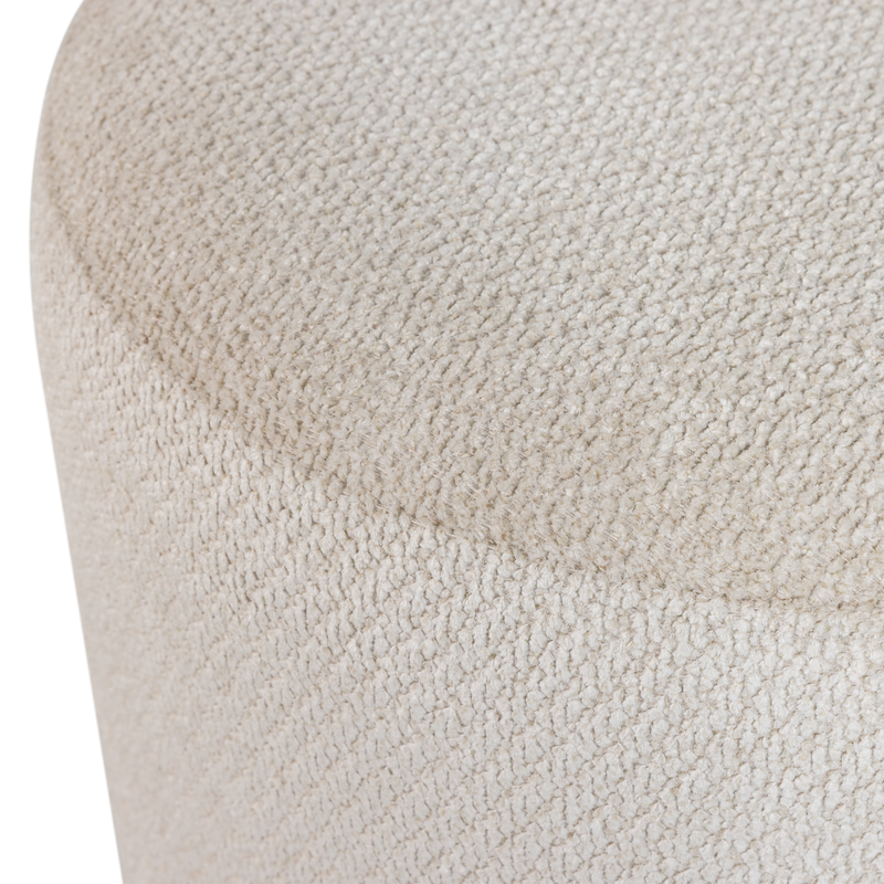 WOOOD ISLEN Puff med Vridbar Bas Bouclé Beige