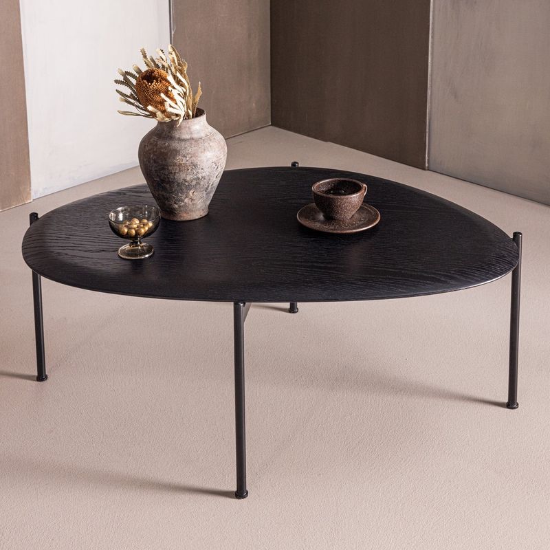 WOOOD KOTA Soffbord 36x92x68 cm MDF/Faner Svart