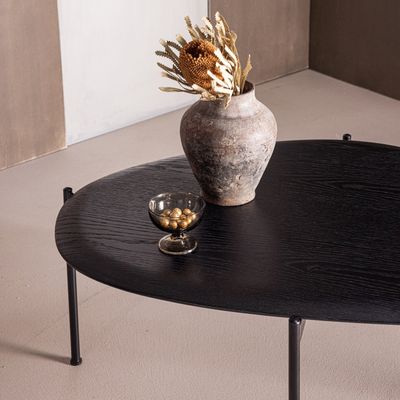 WOOOD KOTA Soffbord 36x92x68 cm MDF/Faner Svart