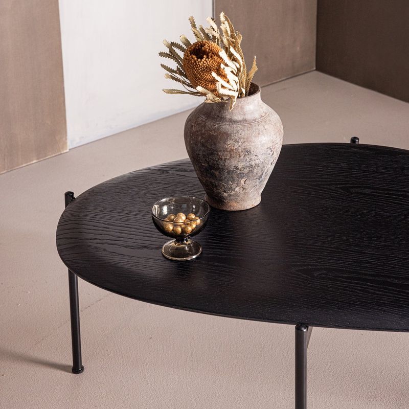 WOOOD KOTA Soffbord 36x92x68 cm MDF/Faner Svart